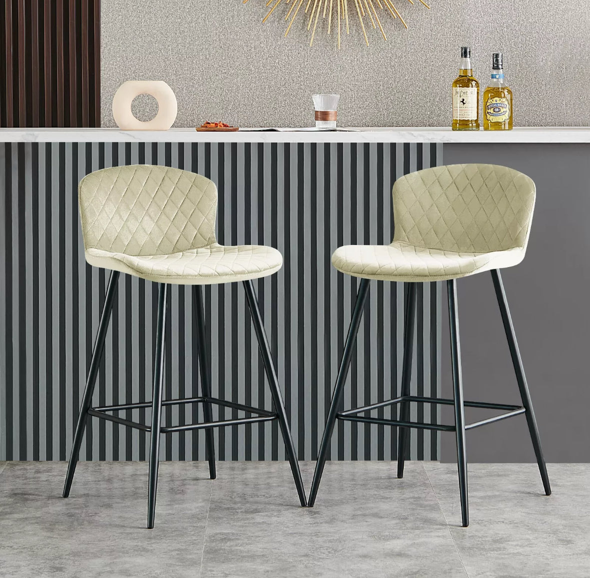 BW GROUP LONDON Velvet Bar Chairs - detail view
