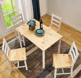 Classic Solid Wooden Dining Table and 4 Chairs Set Kitchen Home Grade B