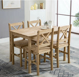 Classic Solid Wooden Dining Table and 4 Chairs Set Kitchen Home Grade B