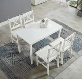 Classic Solid Wooden Dining Table and 4 Chairs Set Kitchen Home Grade B