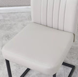 New Set of 2 pcs Dining Chairs Metal Legs High Back Seat