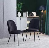4 Velvet / Suede Dining Chairs Upholstered seat with Metal Legs Kitchen Chairs + Free Delivery 🚚