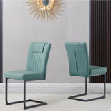 New Set of 2 pcs Dining Chairs Metal Legs High Back Seat