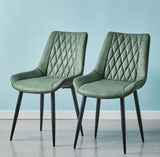BW | 2 Diamond Faux Velvet Chairs