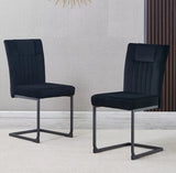 New Set of 2 pcs Dining Chairs Metal Legs High Back Seat