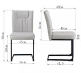 New Set of 2 pcs Dining Chairs Metal Legs High Back Seat