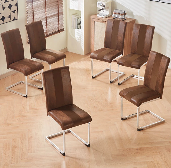 New Set of 2 pcs Mayfair Dining Chairs Metal Legs High Back Seat