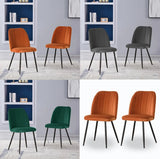 2 x Velvet Dining Chairs Upholstered seat with Metal Legs Kitchen Chairs + Free Delivery 🚚