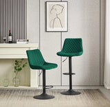 2x Breakfast Bar Stools Velvet Swivel Gas Lift Chairs Kitchen Pub Cafe Barstools