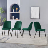 2 x Velvet Dining Chairs Upholstered seat with Metal Legs Kitchen Chairs + Free Delivery 🚚