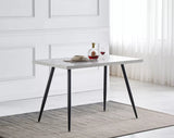 Dining Table Set,White Oak Marble Dining Table with 4 Velvet Dining Chairs