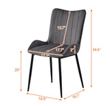 BW 2 x Dining Chairs Velvet Padded Seat