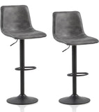 Set of 2 Faux Leather Height Adjustable Breakfast Counter Stools