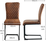 New Set of 4 pcs Mayfair Dining Chairs Metal Legs High Back Seat