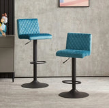 NBW |2x Faux Matte Suede Leather Bar Stools Breakfast Chairs Barstools Adjustable