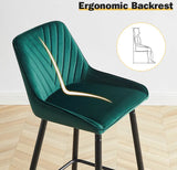 NBW 2 x Breakfast Bar Stools Velvet Chairs Kitchen Pub Cafe Barstools