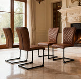 New Set of 4 pcs Mayfair Dining Chairs Metal Legs High Back Seat