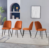 2 x Velvet Dining Chairs Upholstered seat with Metal Legs Kitchen Chairs + Free Delivery 🚚