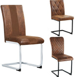 New Set of 4 pcs Mayfair Dining Chairs Metal Legs High Back Seat