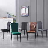 NBW Dining Chairs Set of 4 Velvet Fabric Thickened Cushion Backrest with Metal Legs Lounge Home