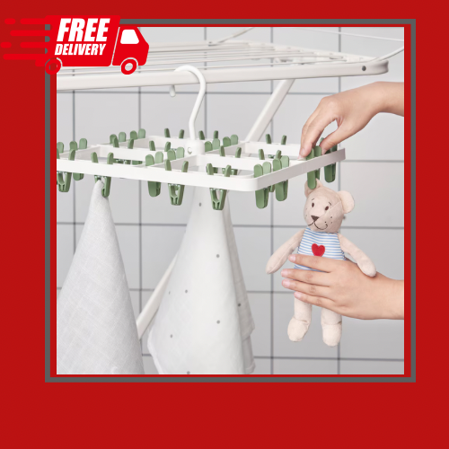 Slibb 24 Peg Clothes Dryer Clip Laundry Sock Underwear Hanger Camping Airer