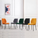 Set of 2 Velvet Dining Chairs Upholstered Armless Side Chairs Thick Cushion Seat