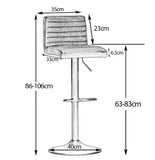 2x Bar Stools Gas Lift Swivel Faux Leather Suede Velvet Stool Breakfast Chairs + Free Delivery