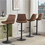 2x Bar Stools Gas Lift Swivel Faux Leather Suede Velvet Stool Breakfast Chairs + Free Delivery