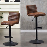 2x Bar Stools Gas Lift Swivel Faux Leather Suede Velvet Stool Breakfast Chairs + Free Delivery