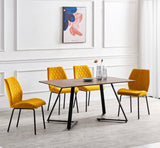 Set of 2 Velvet Dining Chairs Upholstered Armless Side Chairs Thick Cushion Seat