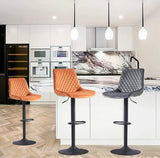 2x Breakfast Bar Stools Velvet Swivel Gas Lift Chairs Kitchen Pub Cafe Barstools