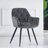 1x Dining Chairs Set Velvet Padded Seat Metal Legs Kitchen Chair Home Office