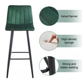 2 x BW Luxury Velvet ( 65cm ) Line Bar Stools