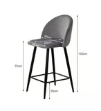 2 x BW Luxury Velvet ( 75cm) Round Bar Stools