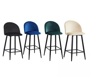 2 x BW Luxury Velvet ( 75cm) Round Bar Stools
