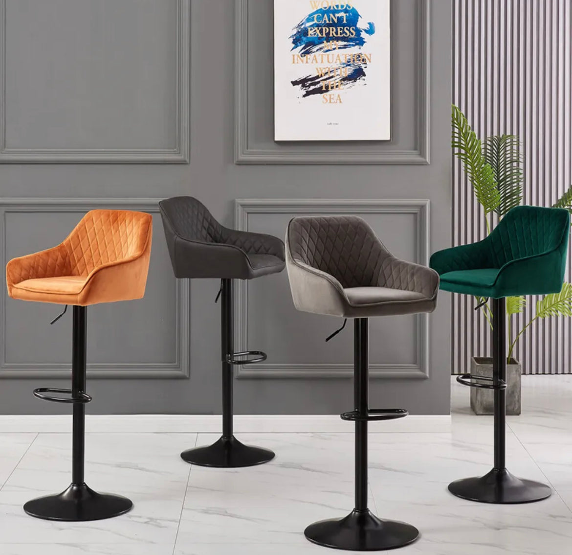 Set of Bar Stools Swivel Kitchen Breakfast Barstools Chair