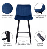 2 x BW Luxury Velvet ( 65cm ) Line Bar Stools