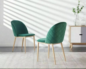 2 x Green Chairs Brown Leg + Free Delivery 🚚