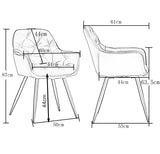 1x Dining Chairs Set Velvet Padded Seat Metal Legs Kitchen Chair Home Office