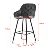 2 x BW Luxury Tufted Bar Stools + Free Delivery