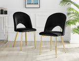 Set of 2 NBW Contemporary Art Deco Velvet Gold Chrome Mayfair Chairs + Free Delivery 🚚