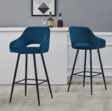NBW 2 x Breakfast Bar Stools Velvet Chairs Kitchen Pub Cafe Barstools