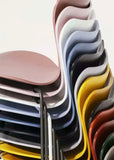 NBW | 2x Stackable Modern Dining Chairs Plastic Seat with Metal Legs.