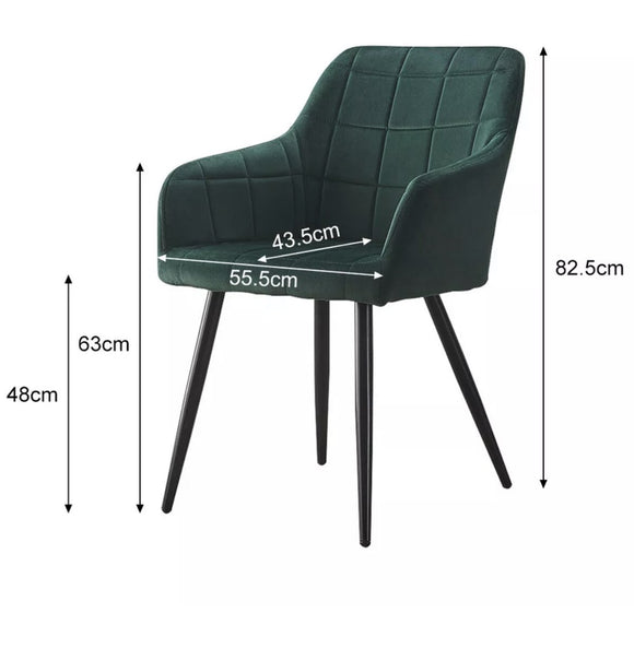 2 x Green Velvet Chairs + Free Delivery 🚚