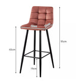 2 x BW Luxury Velvet ( 65cm ) Line Bar Stools