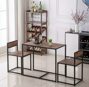 Modern Table 2 Chairs Breakfast Bar Kitchen Dining Room 3 Piece Furniture Set