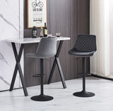 2x Breakfast Bar Stools Velvet Swivel Gas Lift Chairs Kitchen Pub Cafe Barstools