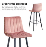 2 x BW Luxury Velvet ( 65cm ) Line Bar Stools