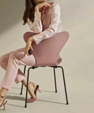 NBW | 2x Stackable Modern Dining Chairs Plastic Seat with Metal Legs.