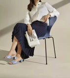 NBW | 2x Stackable Modern Dining Chairs Plastic Seat with Metal Legs.